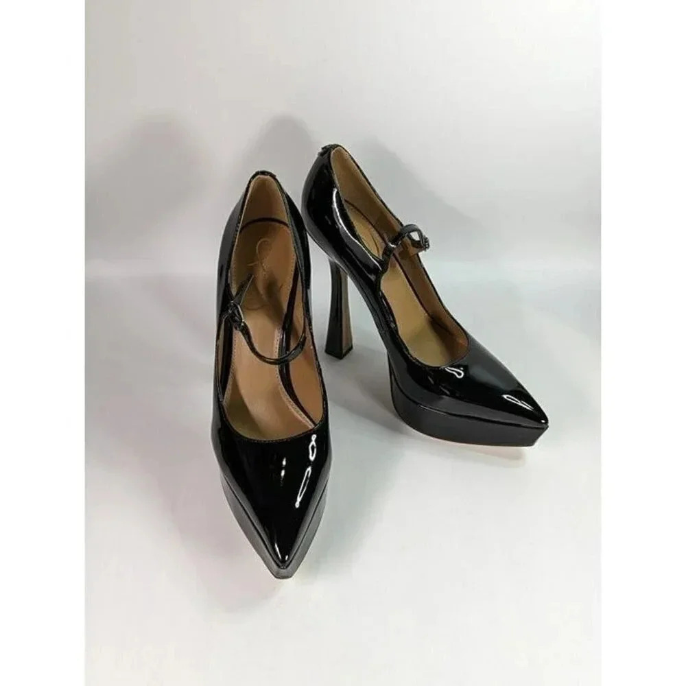 Sam Edelman Black Patent Mary Jane Platform Pumps - Picture 4 of 11